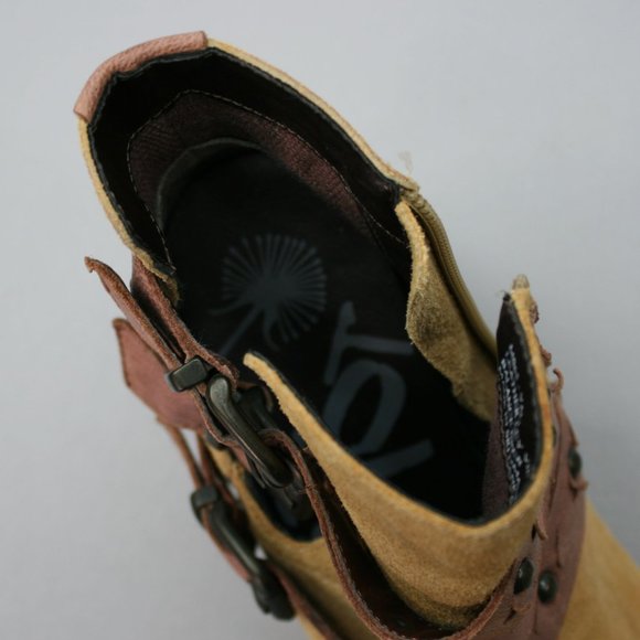 Anthropologie OTBT Ladies 6.5 Valley View Honey Side-zip Ankle Strap Booties - Picture 7 of 12